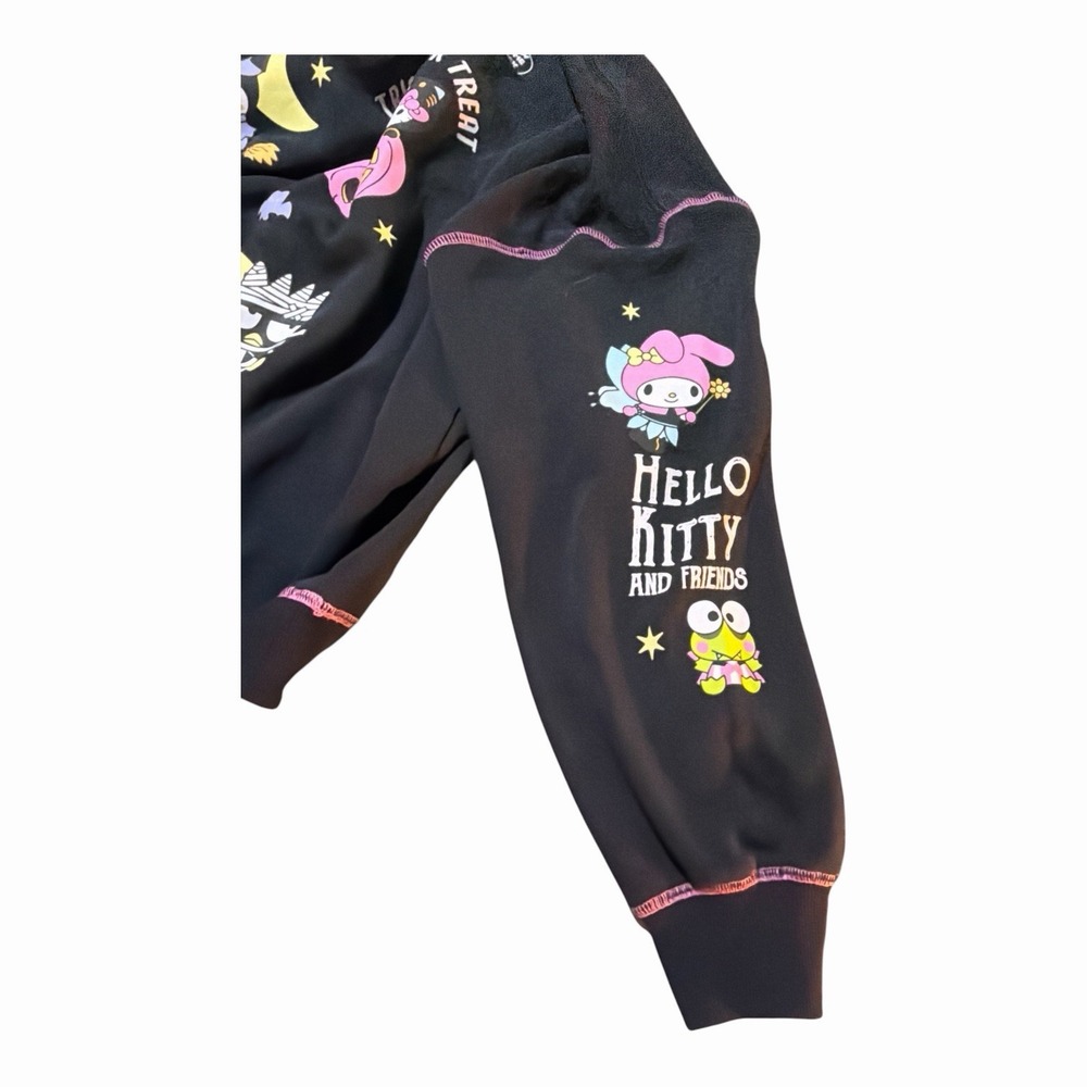 Hello Kitty &  Friends XL Glow In Dark Halloween Sweatshirt Graphic Sanrio Black - Picture 6 of 8
